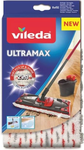 Vileda Ultramax tête de rechange Microfibre 2en1 pour sols durs