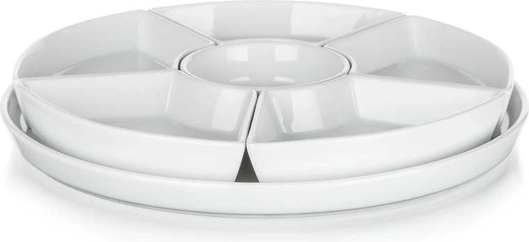 Set de service en porcelaine BIANCA, rond, 28 cm, blanc