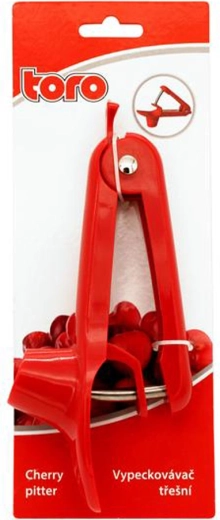 Dénoyauteur de cerises en plastique rouge 20,5 × 8 × 3 cm