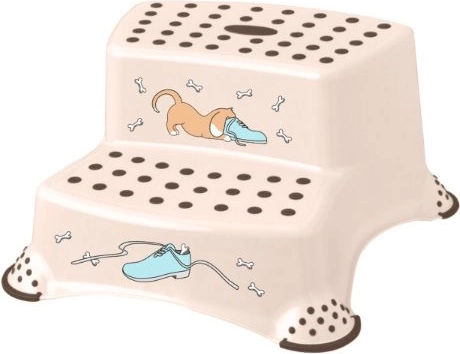 Marchepied antidérapant pour enfants à deux niveaux DOG, beige