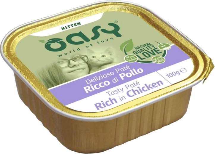 Oasy Tasty Pâté pour chatons au poulet 100 g