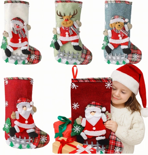 Chaussette de Noël pour cadeaux à suspendre à la cheminée - 1 pièce