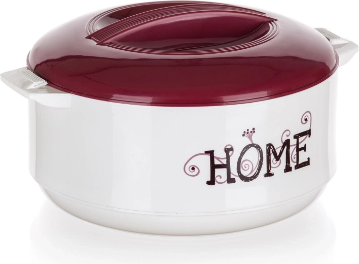 Bol isotherme avec insert en acier inoxydable HOME 3,5 l blanc/bordeaux