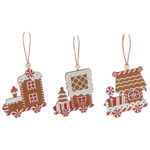 Décorations de Noël train – lot de 12 pièces