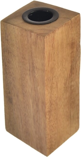 Bougeoir en bois de manguier et métal 15 cm