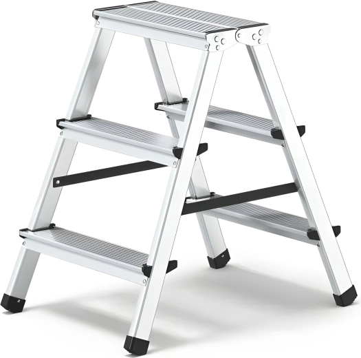 Escabeau domestique en aluminium double accès 2x3