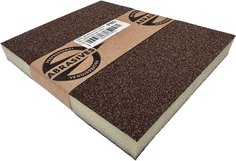 Éponge abrasive 4 faces 100 × 70 × 25 mm, grain 220