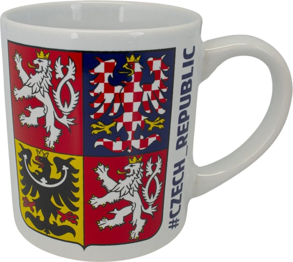 Tasse en céramique blanche avec armoiries de la République tchèque 250 ml