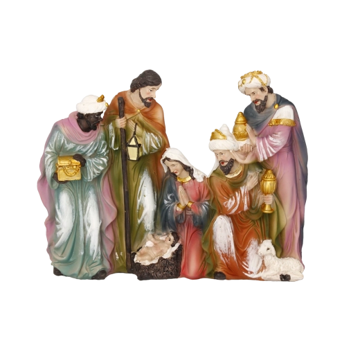 Figurine de crèche – Nativité de Jésus avec les Trois Rois 25,7 × 4,5 × 20 cm