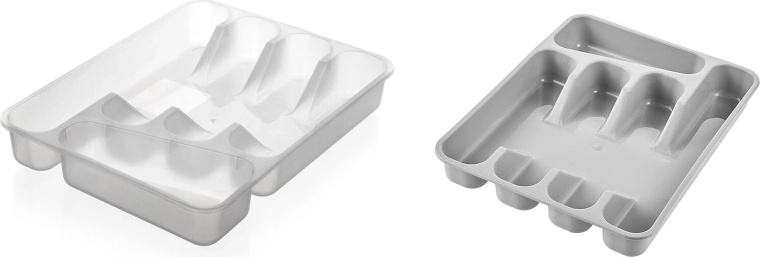 Range-couverts en plastique 33,5 × 26,5 × 5 cm, assortiment de couleurs