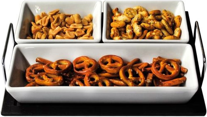 Set de service de bols sur plateau Toro rectangulaire