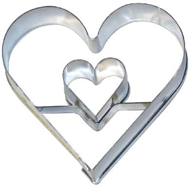 Emporte-pièce à biscuits cœur avec petit cœur