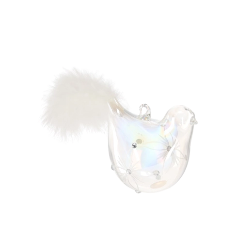 Oiseaux en verre pour sapin de Noël, lot de 6 pièces