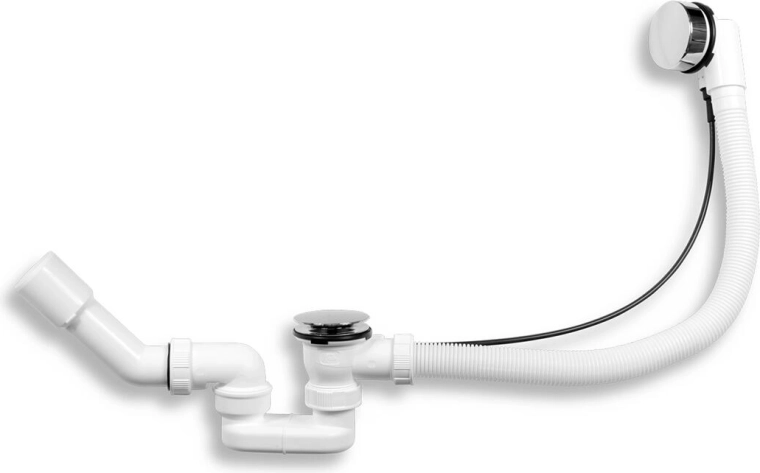 Vidage automatique de baignoire avec siphon, chromé