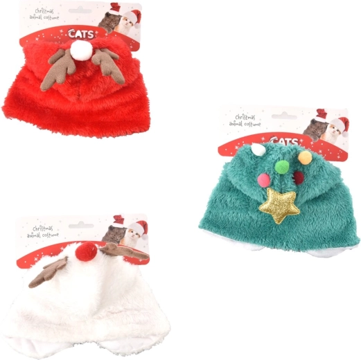 Costume de Noël pour chat en polyester (mix de 3 designs)