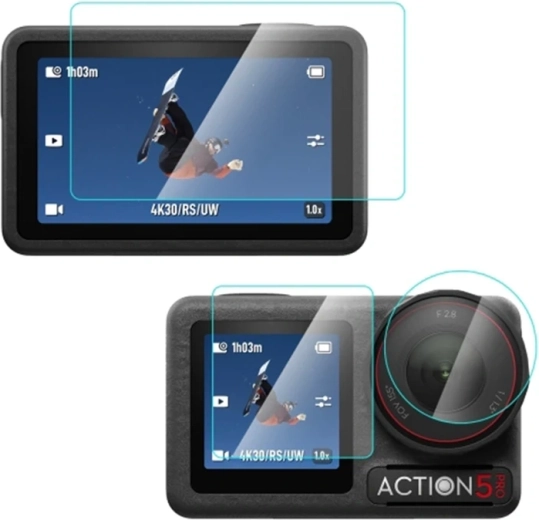 Verre trempé de protection Puluz pour DJI Osmo Action 5 Pro