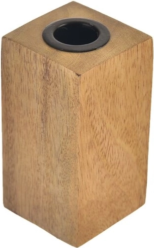 Bougeoir en bois de manguier et métal 10 cm