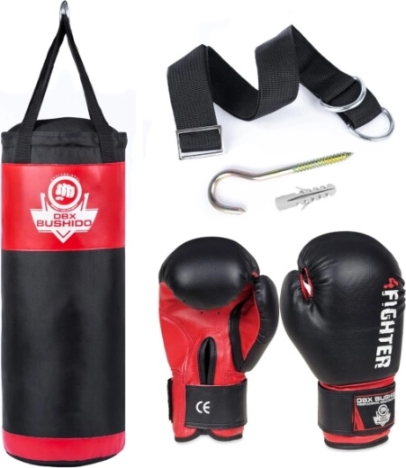Ensemble de boxe pour enfants DBX BUSHIDO Kids 60 cm – sac, gants 6 oz et support