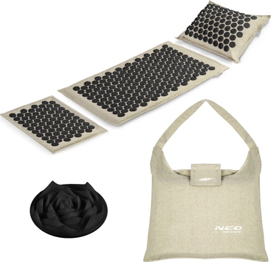 Set d’acupression à pointes Neo Sport, beige‑noir