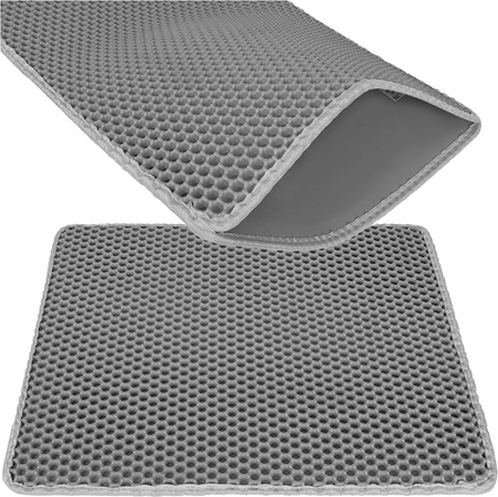 Tapis pour litière pour chat PURLOV 60 × 45 cm gris