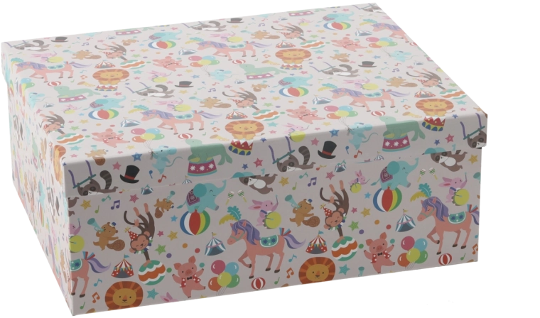 Boîte cadeau colorée avec des animaux 26,2 × 20,3 × 10,2 cm - 1 pièce