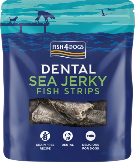 Fish4Dogs friandises dentaires à base de poisson blanc de mer – lamelles 100 g