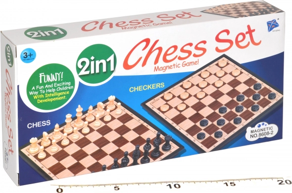 Échecs et Dames 2 en 1 Magnétiques