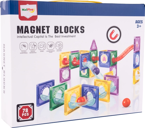 Jeu de construction 3D magnétique, 78 pièces