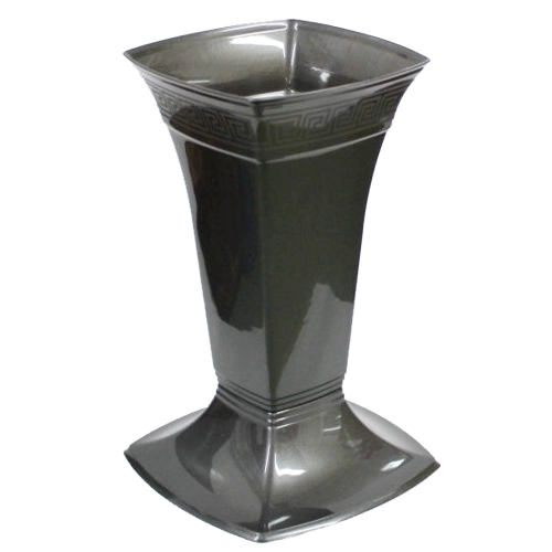 Vase funéraire Etna bas en couleur graphite métallisé LAMELA