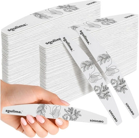 Limes à ongles slim banane 100/180 – 100 pcs SOULIMA