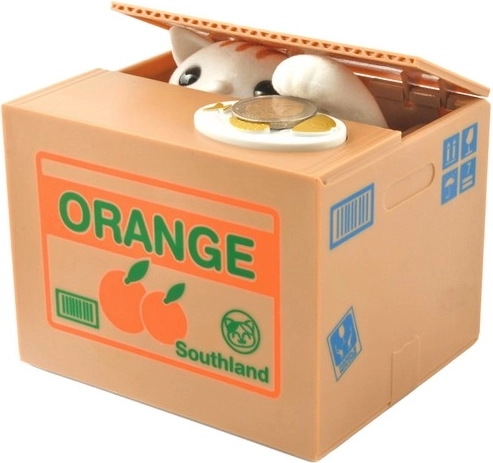 Tirelire interactive avec chat – boîte à pièces