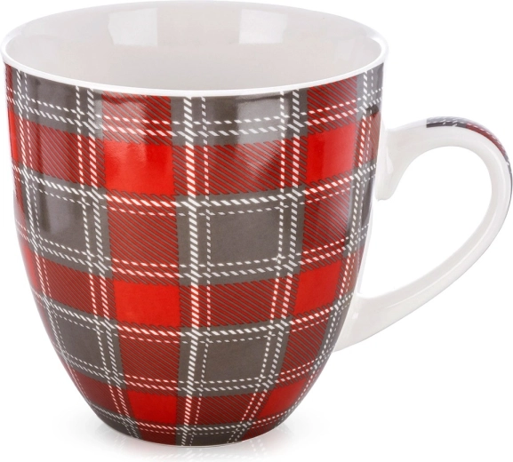 Mug en porcelaine à carreaux XXL 1 L