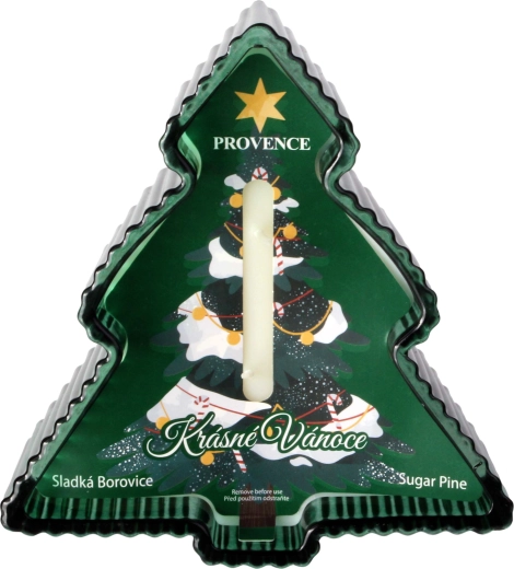 Bougie de Noël en verre en forme de sapin 230 g