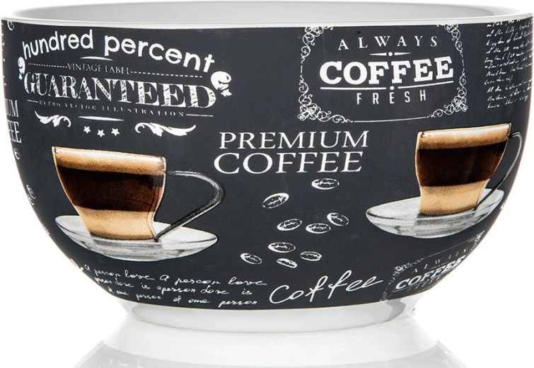 Bol en céramique 550 ml 13 cm 100 Percent – blanc avec motif café