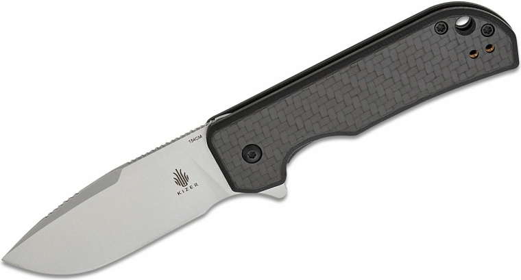 Kizer Nice Guy couteau de poche 6,1 cm, satin, fibre de carbone