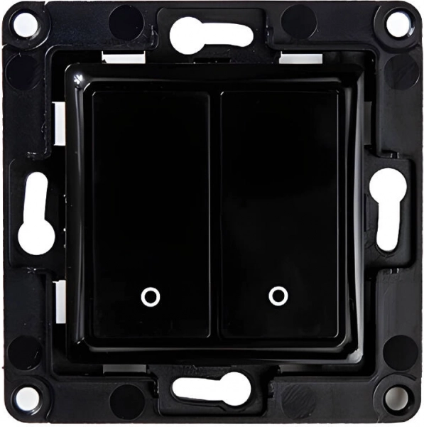 Interrupteur mural Shelly à 2 boutons, noir