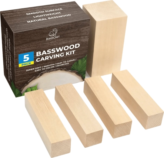 Set de blocs de tilleul pour sculpture 5 pcs BEAVERCRAFT