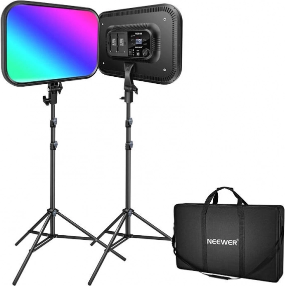 Kit de panneaux LED NEEWER RGB168 60 W, 2500–8500 K (2 pièces)
