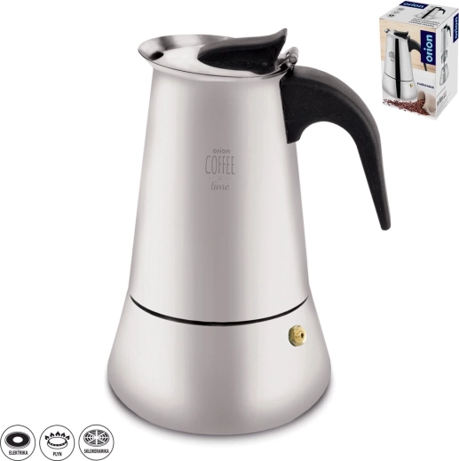 Cafetière moka en acier inoxydable pour espresso Orion 300 ml - 1 pièce