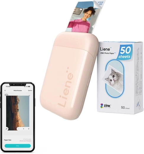 Imprimante photo portable Liene Pearl 2x3, rose