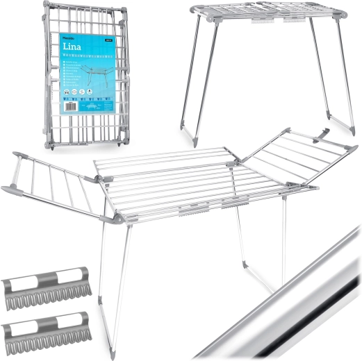 Séchoir à linge pliant en acier inoxydable Massido Lina 22 m