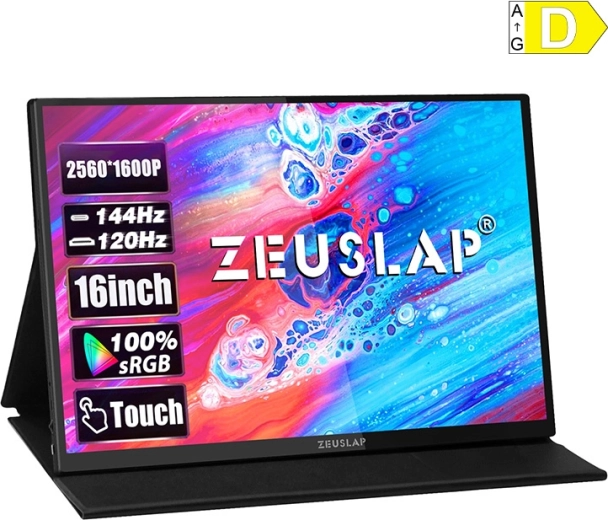 Moniteur tactile portable ZEUSLAP P16KT 16" 2,5K 144 Hz IPS