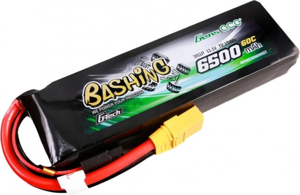 Batterie LiPo Gens Ace G-Tech Bashing 6500 mAh 11,1 V 60C 3S avec connecteur XT90