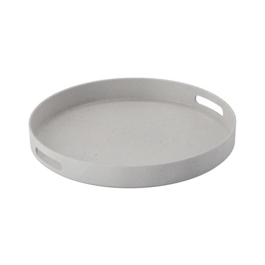 Plateau rond décoratif gris 34,5 cm