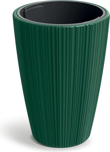 Pot de fleurs ORO 39 cm vert foncé avec insert