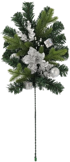 Brindille décorative de Noël argentée 60 cm