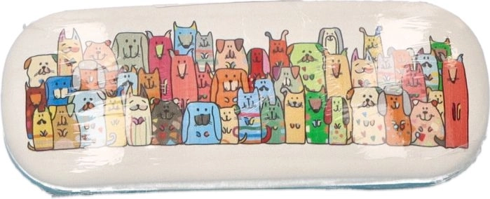 Étui à lunettes Stay Pawsitive avec motif chiens, PVC imperméable