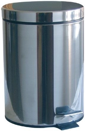 Poubelle à pédale 3 L ronde en inox avec seau intérieur en plastique