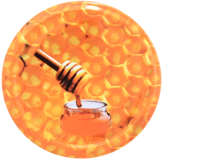 Couvercle pour bocal avec motif de miel fi82