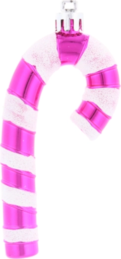 Set de 4 décorations de Noël canne en sucre 9 cm rose